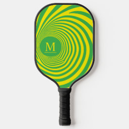 Fresh Lemonade Optical Illusion Vortex Monogram Pickleball Schläger