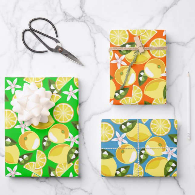 Fresh Lemons Geschenkpapier Set (Vorderseite)