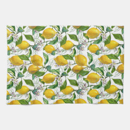 Fresh Lemons Pattern - Weiß Geschirrtuch