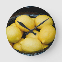 Fresh Lemons Runde Wanduhr
