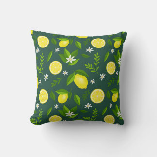 Fresh lemons with flowers and leaves kissen