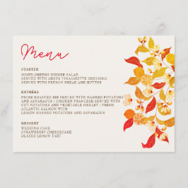 Fresh Lemony Liebe Citrus Foliage Hochzeit Menükarte