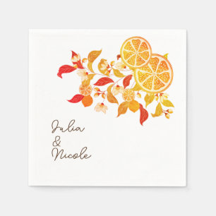 Fresh Lemony Liebe Citrus Foliage Hochzeit Serviette