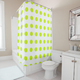 Fresh Lime green Polka dots Simple Pattern Duschvorhang