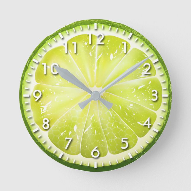 Fresh Limon Slice S01 Runde Wanduhr (Vorderseite)