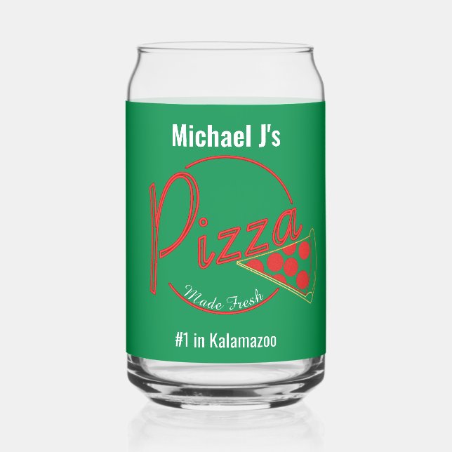 Fresh Made Pizza Pizzeria Can Beer Glass Dosenglas (Vorderseite)