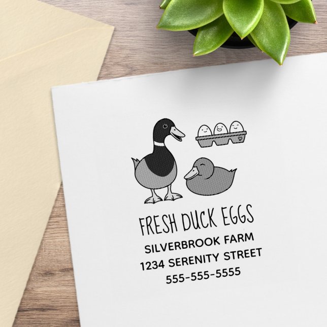 Fresh Mallard Duck Eggs Farm Address Gummistempel (Von Creator hochgeladen)