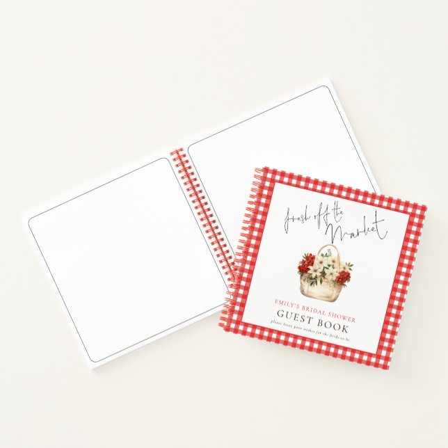 Fresh Market Gingham Brautparty Gästebuch Notizbuch (Innenseite)