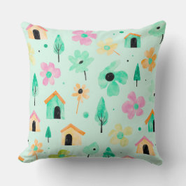 Fresh Modern Floral Pattern Pillow Kissen