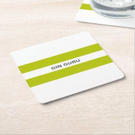 Fresh Modern Lime Green Strips Rechteckiger Pappuntersetzer
