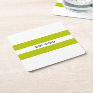 Fresh Modern Lime Green Strips Rechteckiger Pappuntersetzer