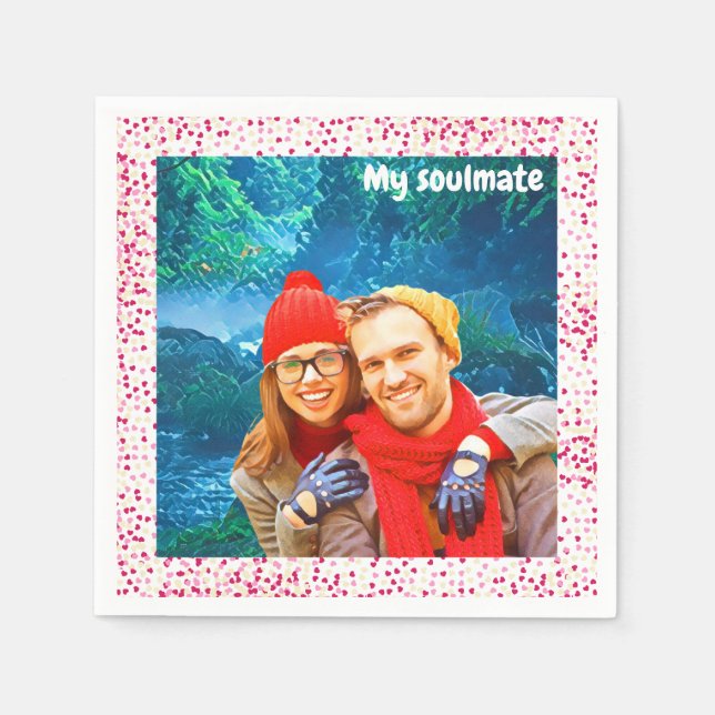 fresh modern personalized design red hearts serviette (Vorderseite)