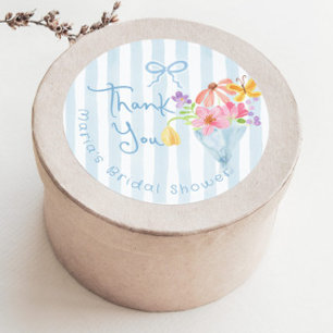 Fresh Off Market Blue Aquarell Vielen Dank Runder Aufkleber