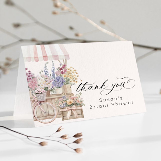Fresh off Market Blume Cart Brautparty Dankeskarte (Von Creator hochgeladen)