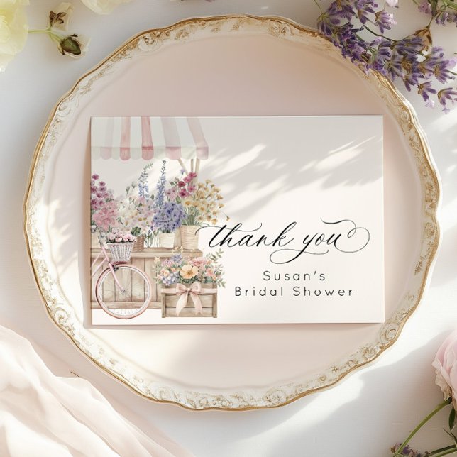 Fresh off Market Blume Cart Brautparty Dankeskarte (Von Creator hochgeladen)