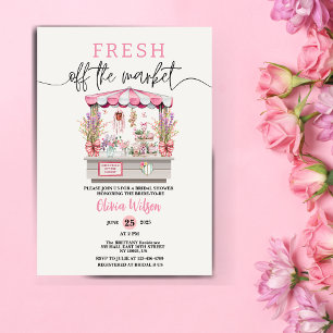 Fresh off Market Brautparty Blumenschick Einladung