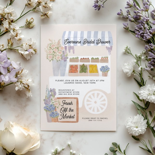 Fresh off Market Cart Bridal Dusche Einladung (Von Creator hochgeladen)