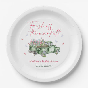 Fresh off Market Floral Truck Brautparty Pappteller