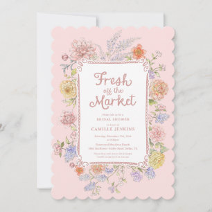 Fresh off Market Pink Floral Brautparty Einladung
