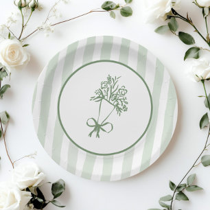 Fresh off Market Sage green whimsical Bouquet Pappteller