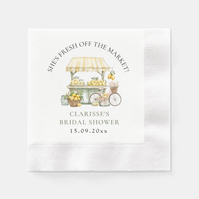 Fresh off Market Summer Citrus Brautparty Serviette (Vorderseite)