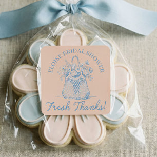 Fresh Off The Market Bouquet Florale Brautparty Quadratischer Aufkleber