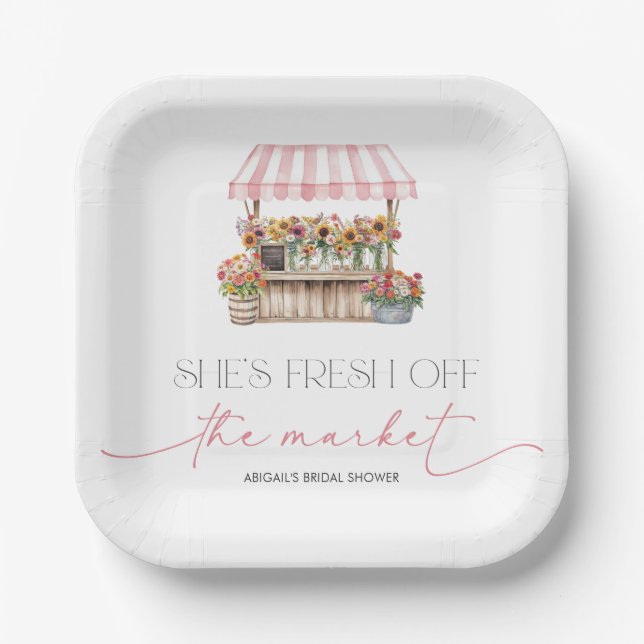 Fresh off the Market Brautparty Pappteller (Vorderseite)