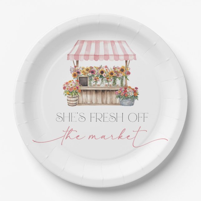 Fresh off the Market Brautparty Pappteller (Vorderseite)