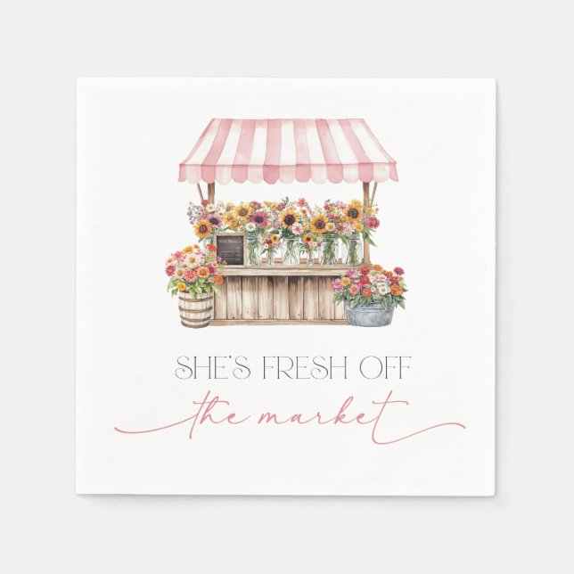 Fresh off the Market Brautparty Serviette (Vorderseite)