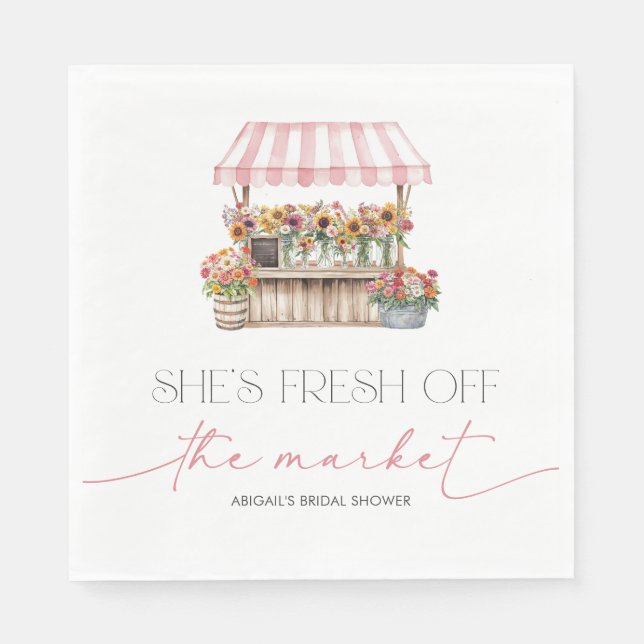 Fresh off the Market Brautparty Serviette (Vorderseite)