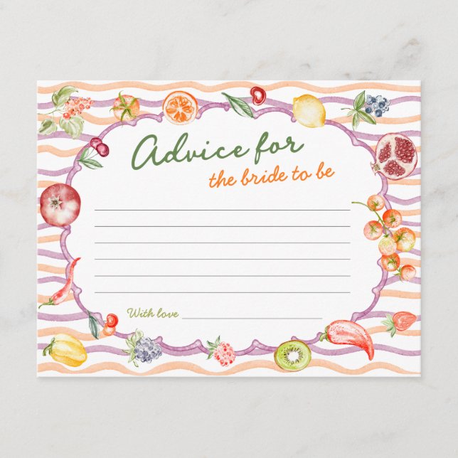 Fresh Off The Market Bridal Shower Advice Begleitkarte (Vorderseite)