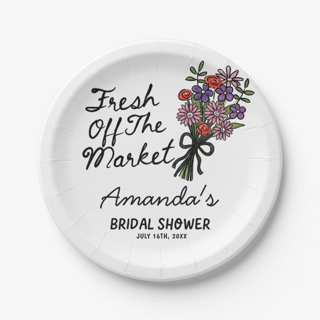Fresh Off The Market Bridal Shower Pappteller (Vorderseite)