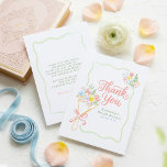Fresh Off The Market Bridal Shower Thank You Card Dankeskarte<br><div class="desc">These hand-drawn thank you cards blend whimsical charm with modern creativity,  featuring a handwritten typography and fresh off the market pastel colorful bouquet</div>