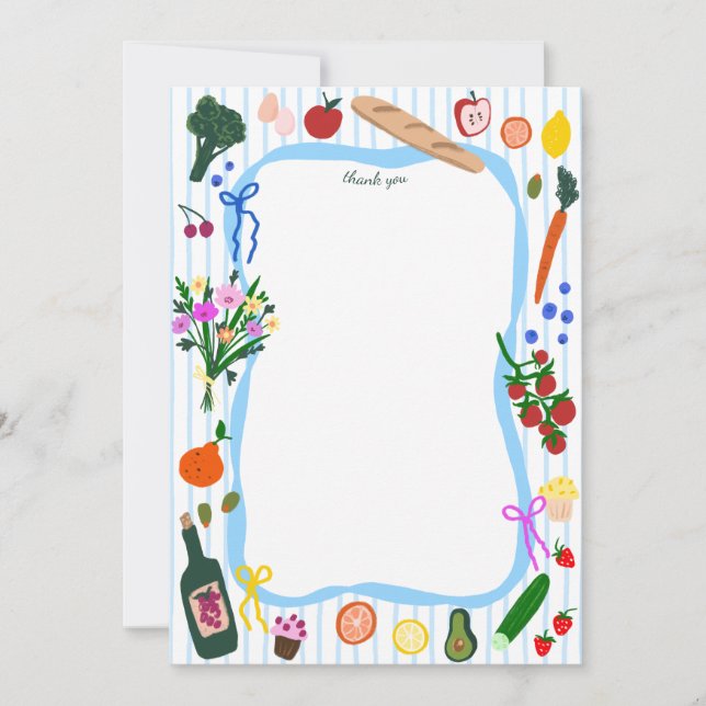 FRESH OFF THE MARKET Cute Custom Bridal Shower Dankeskarte (Vorderseite)