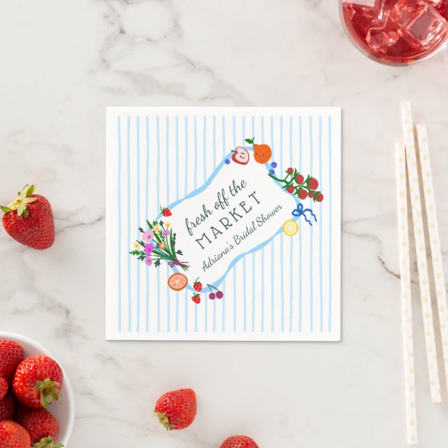 FRESH OFF THE MARKET Cute Custom Bridal Shower Serviette (Beispiel)