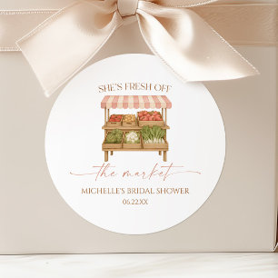 Fresh Off The Market Farmer's Market Brautparty Runder Aufkleber