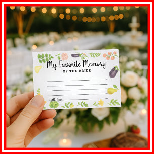 Fresh off the Market Favorite Memory of Bride Game Begleitkarte