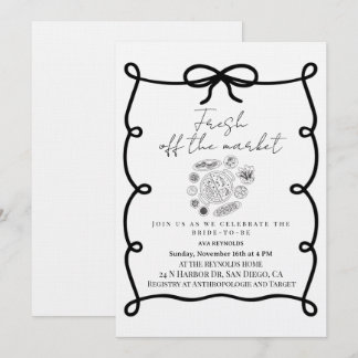 Fresh Off the market floral bridal shower Einladung