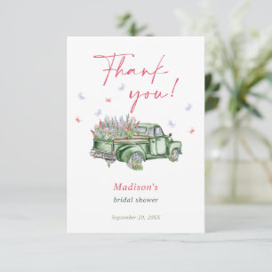 Fresh Off The Market Florale Truck Brautparty Dankeskarte
