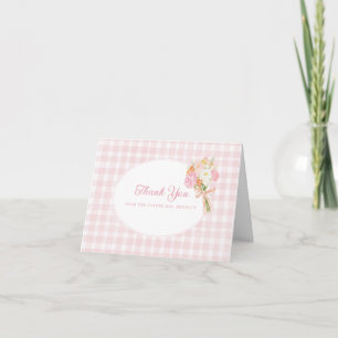 Fresh Off The Market Vornehmes Rosa Brautbad Dankeskarte