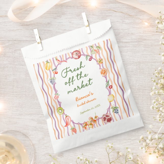 Fresh Off The Market Whimsical Bridal Shower Geschenktütchen (Ausgeschnitten)