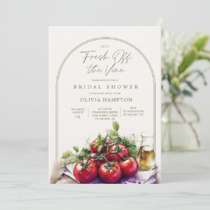 Fresh Off the Vine Italienische Tomaten-Brautjungf Einladung