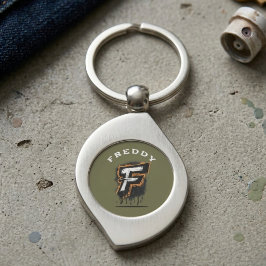 Fresh Off The Wall: Bold Graffiti Monogram "F" Schlüsselanhänger