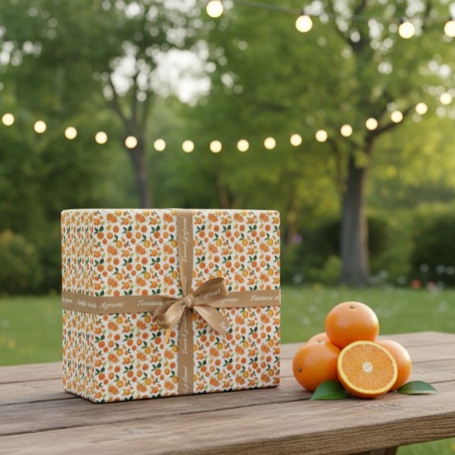 Fresh Orange Citrus Pattern Gift Wrap Paper Geschenkpapier (Von Creator hochgeladen)
