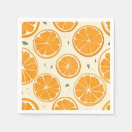 Fresh Orange Slice Pattern – Bright Citrus Fruit Serviette