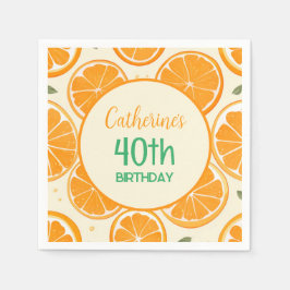 Fresh Orange Slice Pattern – Bright Citrus Fruit Serviette