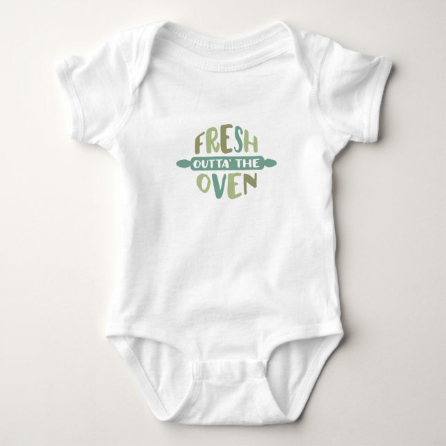 Fresh Outta' the Oven Newborn Ein Stück Baby Strampler (Vorderseite)