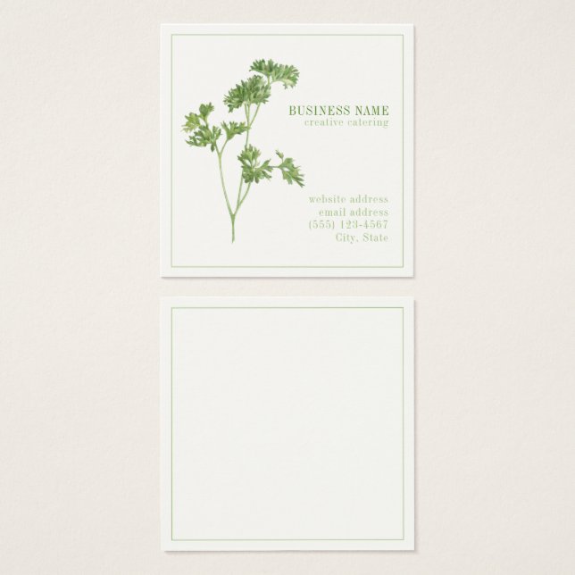 FRESH PARSLEY 2,5 Square Visitenkarte (Vorne & Hinten)