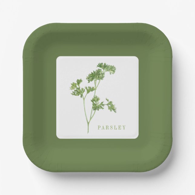 FRESH PARSLEY 7" Square Paper Tellers - Green Pappteller (Vorderseite)