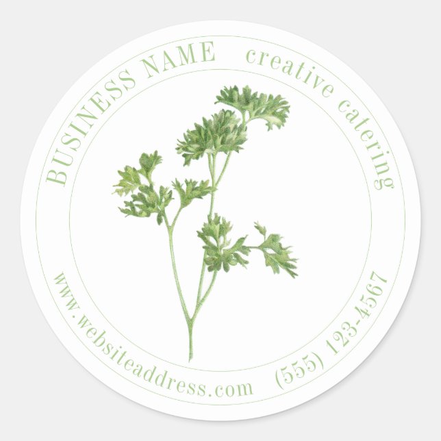 FRESH PARSLEY Biz ID Large Round Stickers (Vorderseite)